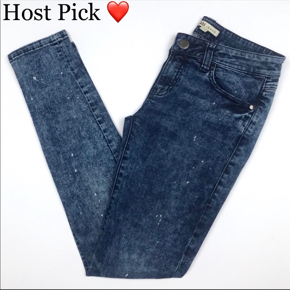 CAbi Blue Distressed Lowrise Jeans Size 2 XS Stretch Designer Stylish Comfort